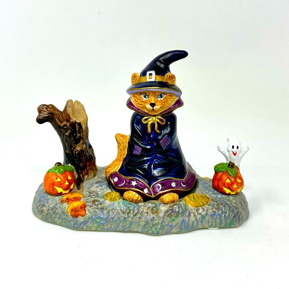 Partylite Halloween Cat Tea Light Candle Holder Abracadandle Snuffer & Base